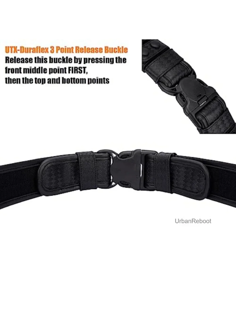 2 Inch Basketweave Duty Belt with Hook Lining, Reversible Inner Belt for